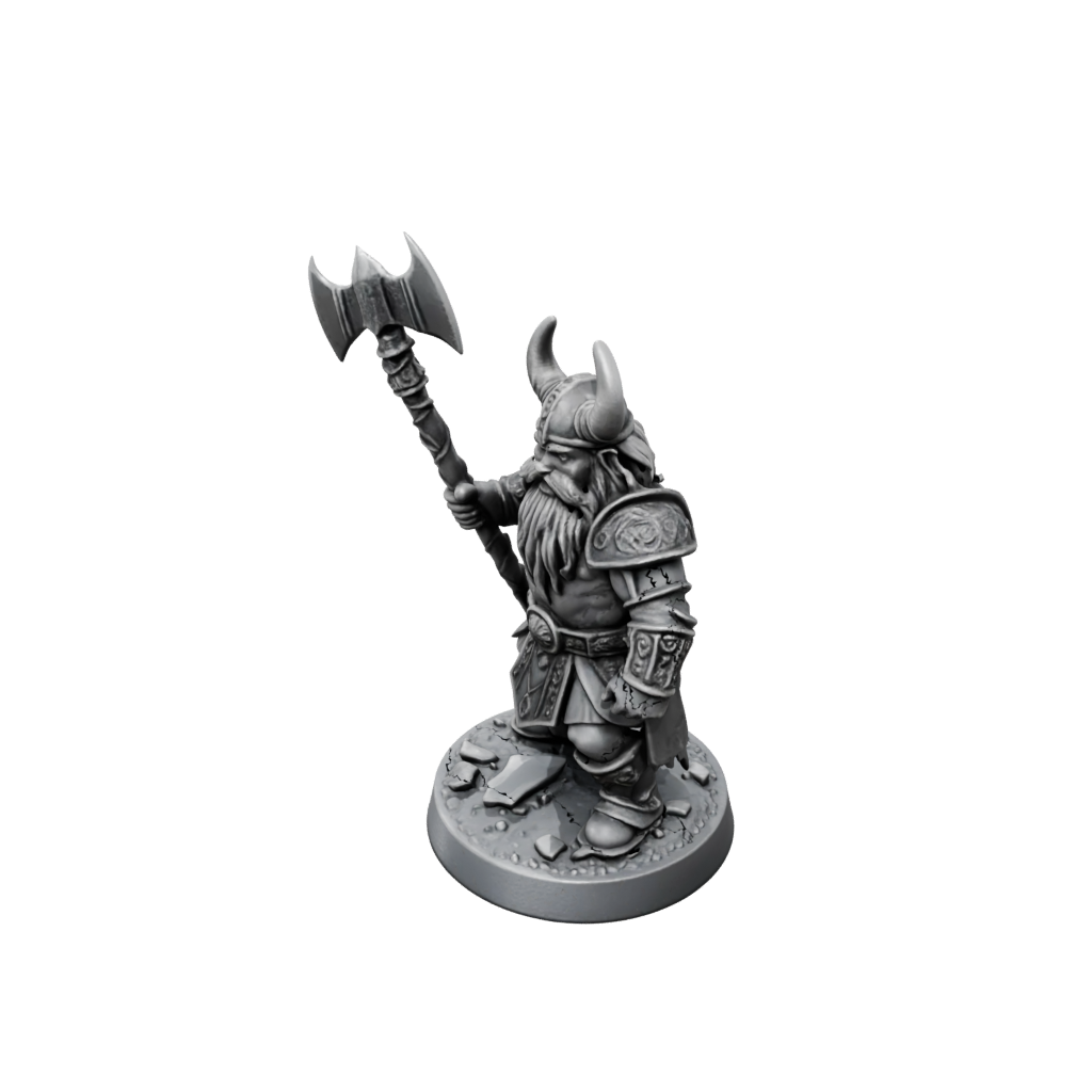 Mini Dwarf Warrior With Battleaxe