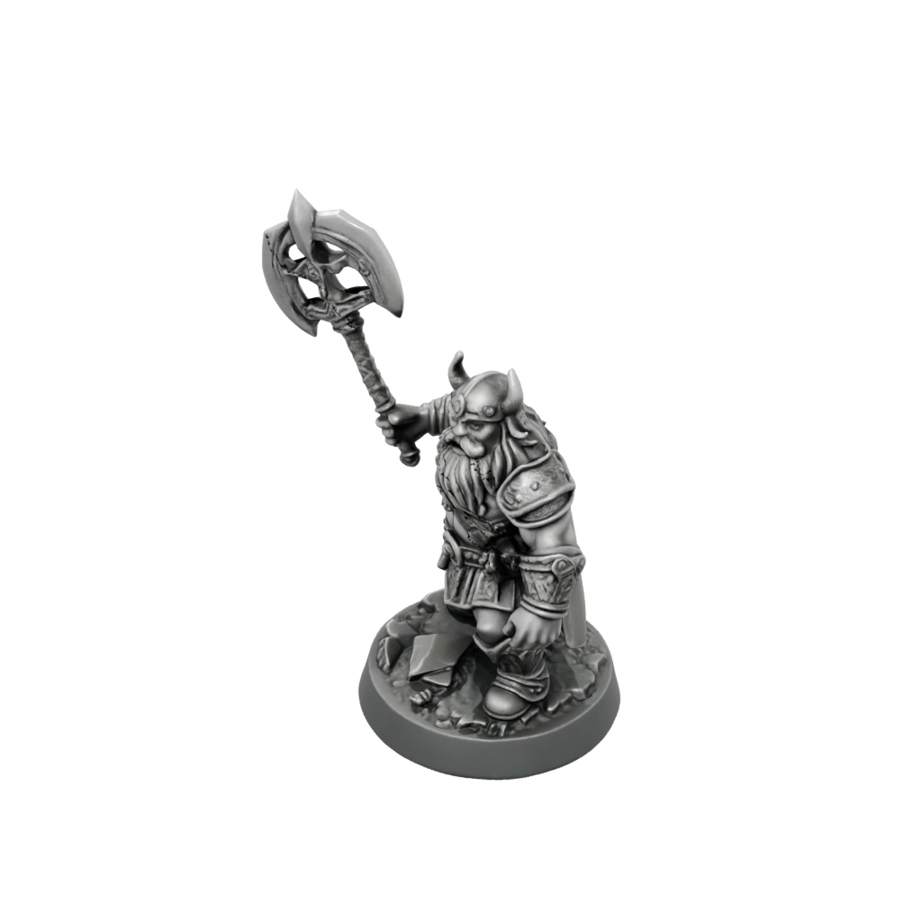 Mini Dwarf Warrior With Battleaxe