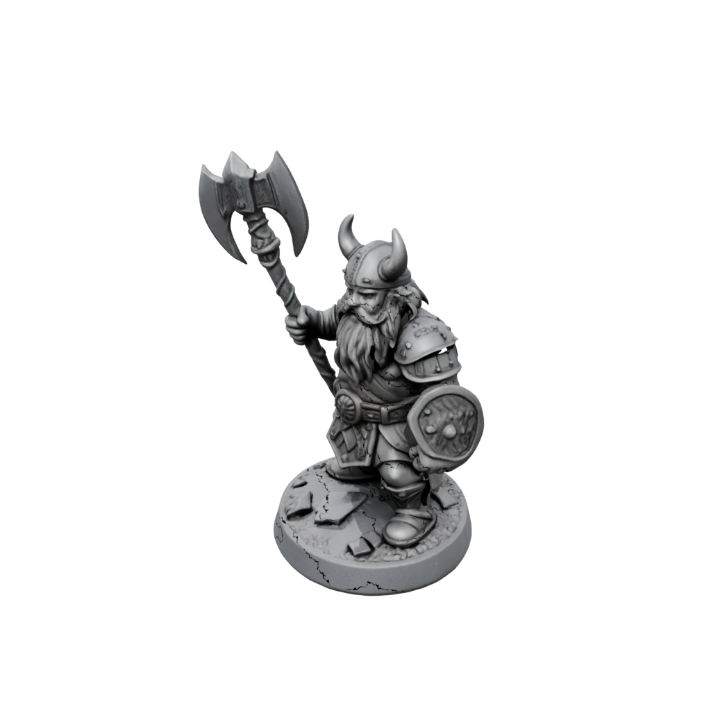 Mini Dwarf Warrior With Battleaxe