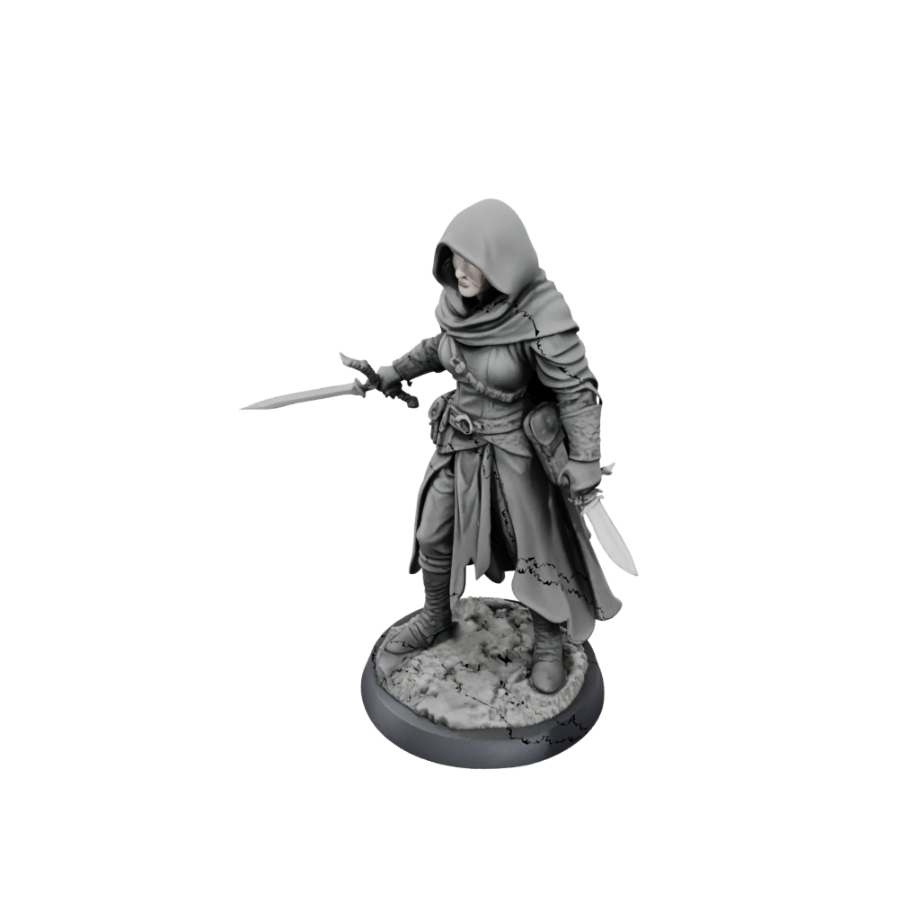 Mini Hooded Rogue With Daggers