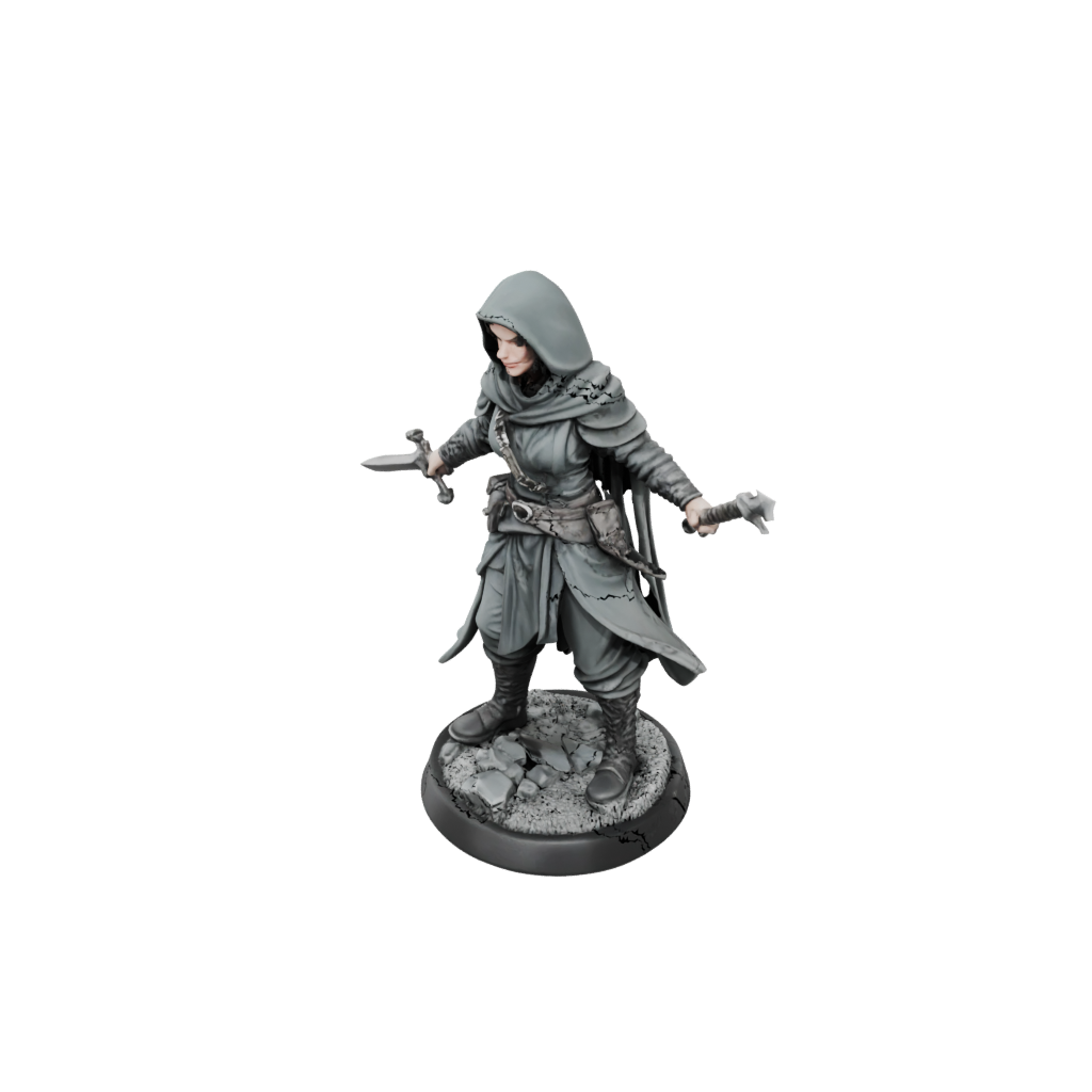 Mini Hooded Rogue With Daggers