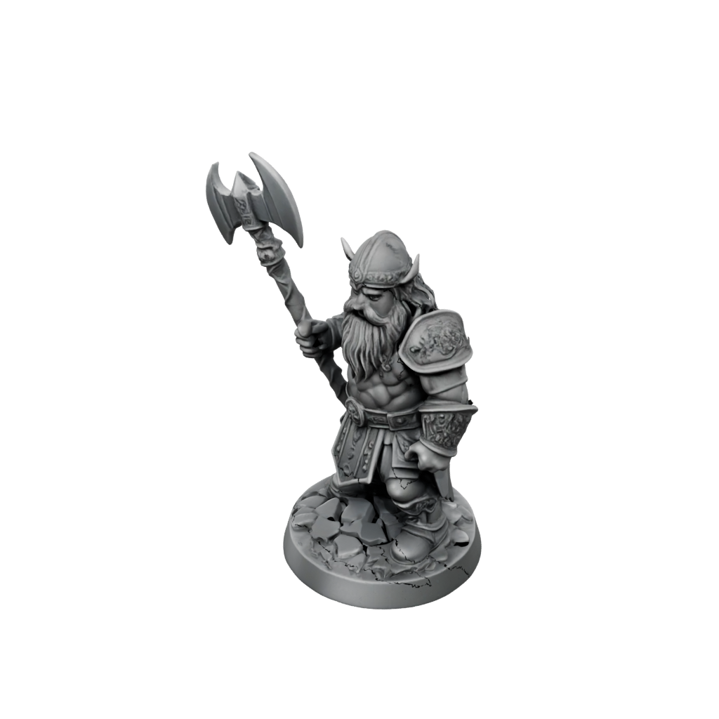 Mini Dwarf Warrior With Battleaxe