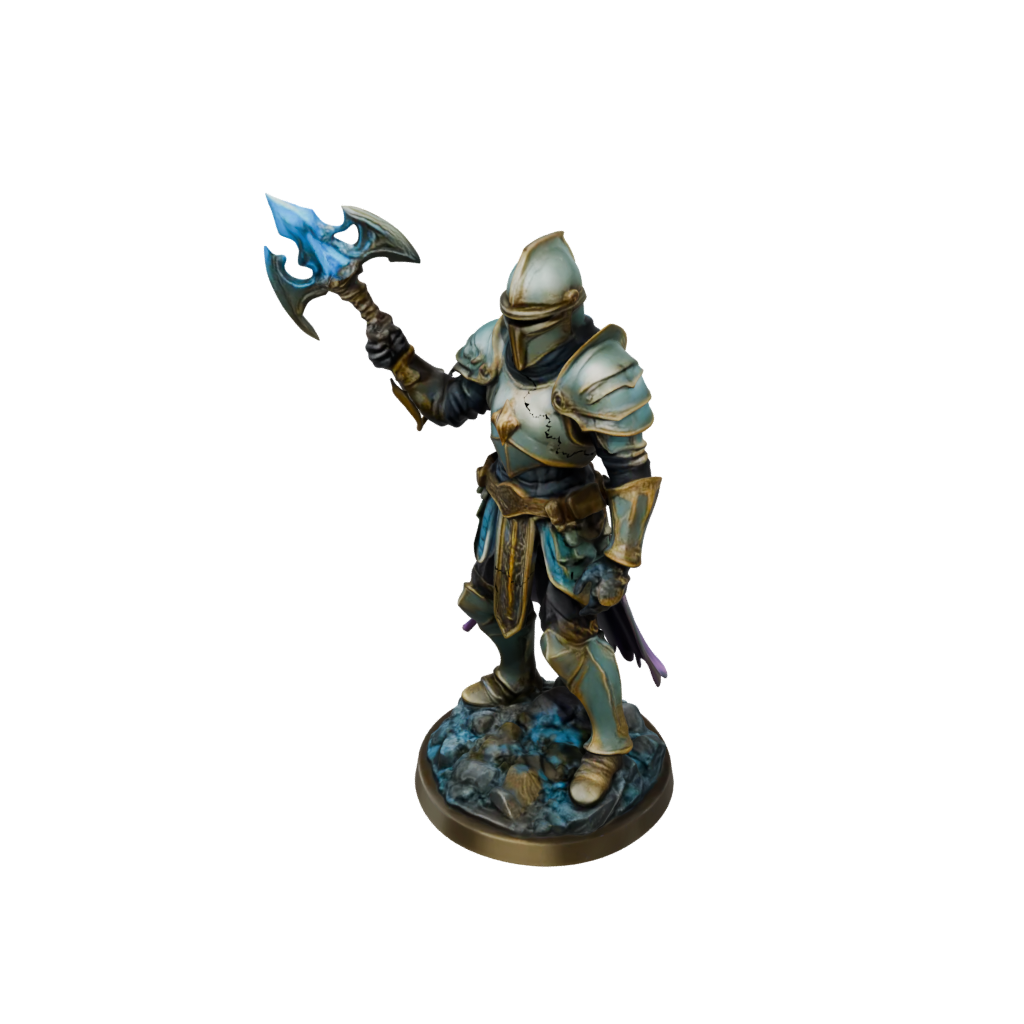 Neon Armored Paladin With War Maul