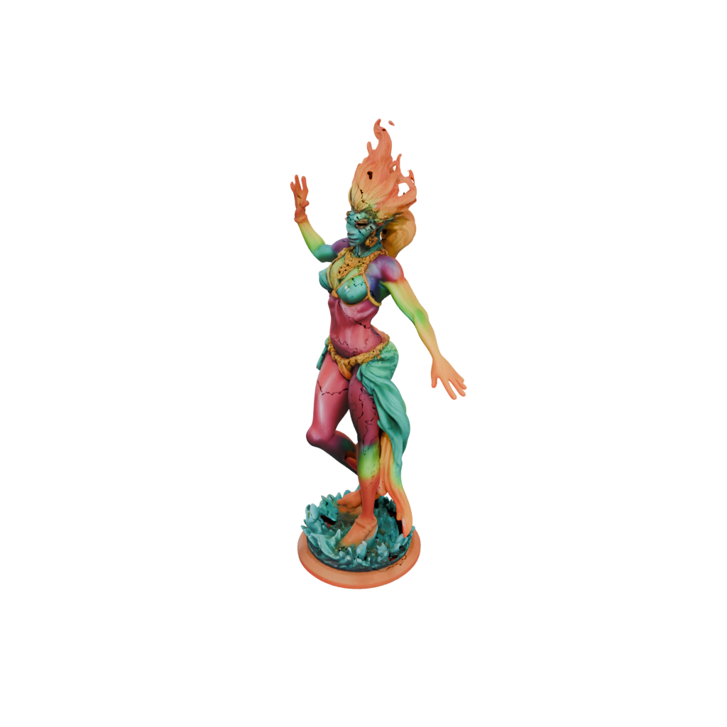 Neon Fire Genie Efreet