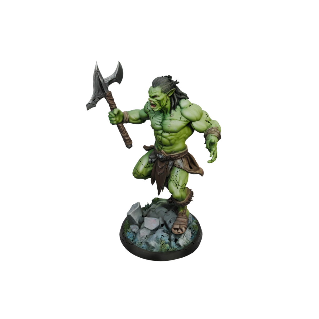 Neon Half-Orc Berserker