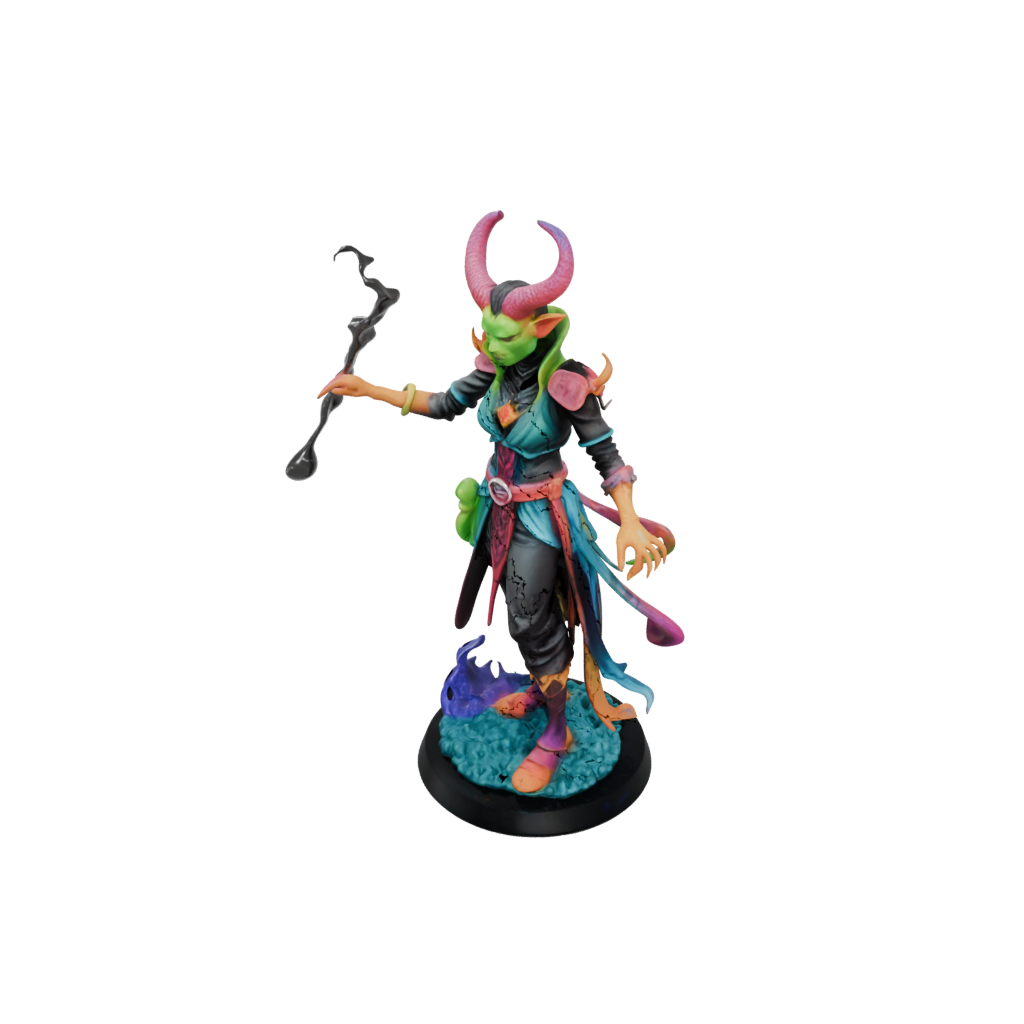 Neon Tiefling Warlock