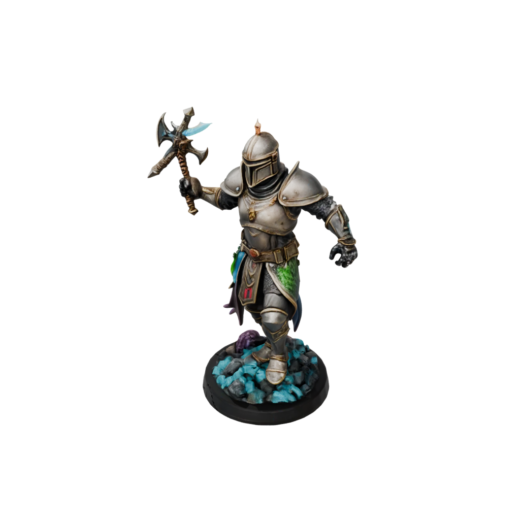 Neon Armored Paladin With War Maul