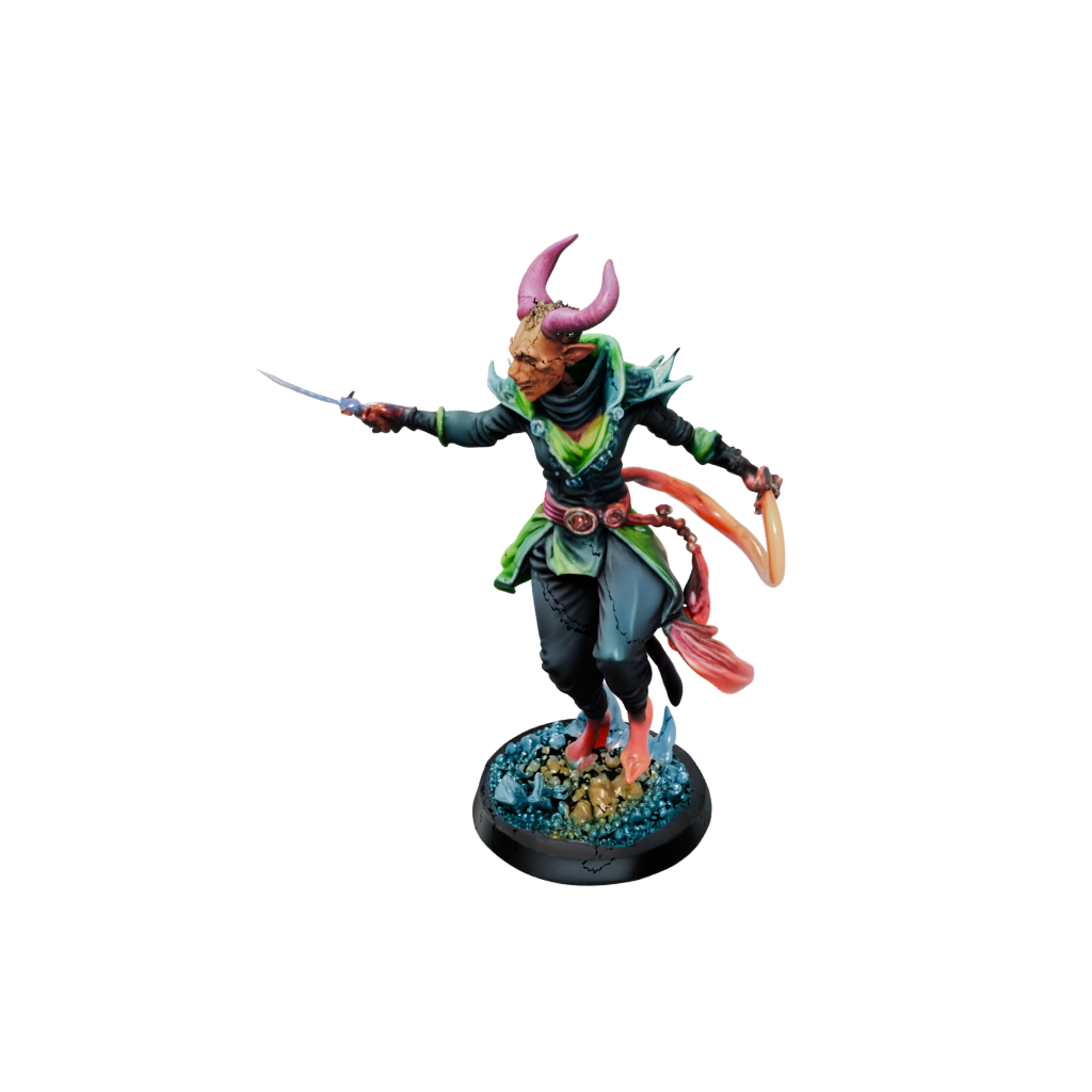 Neon Tiefling Warlock