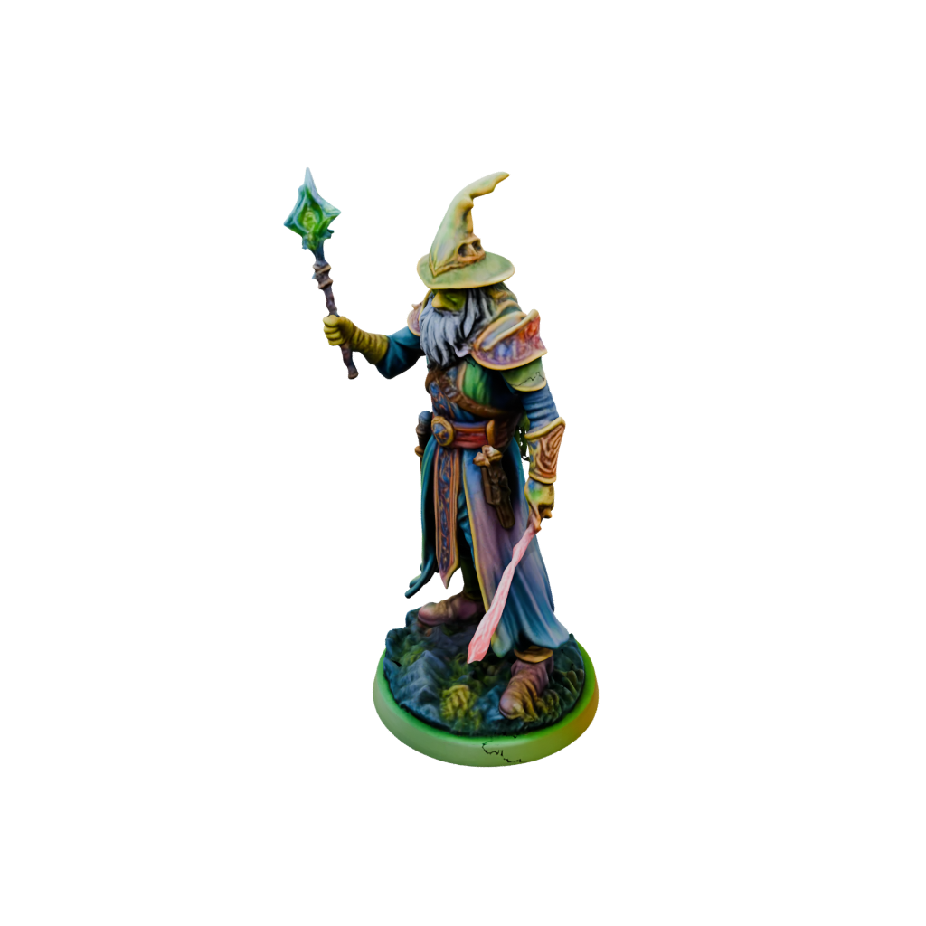 Neon Battle Wizard With Staff