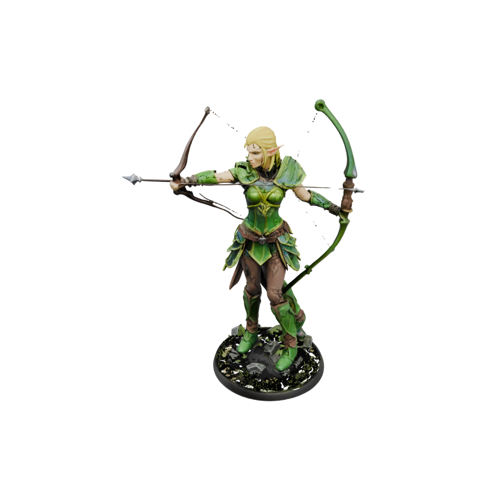 Neon Elven Ranger Archer