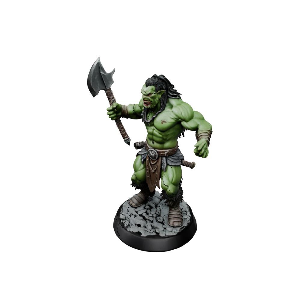 Neon Half-Orc Berserker