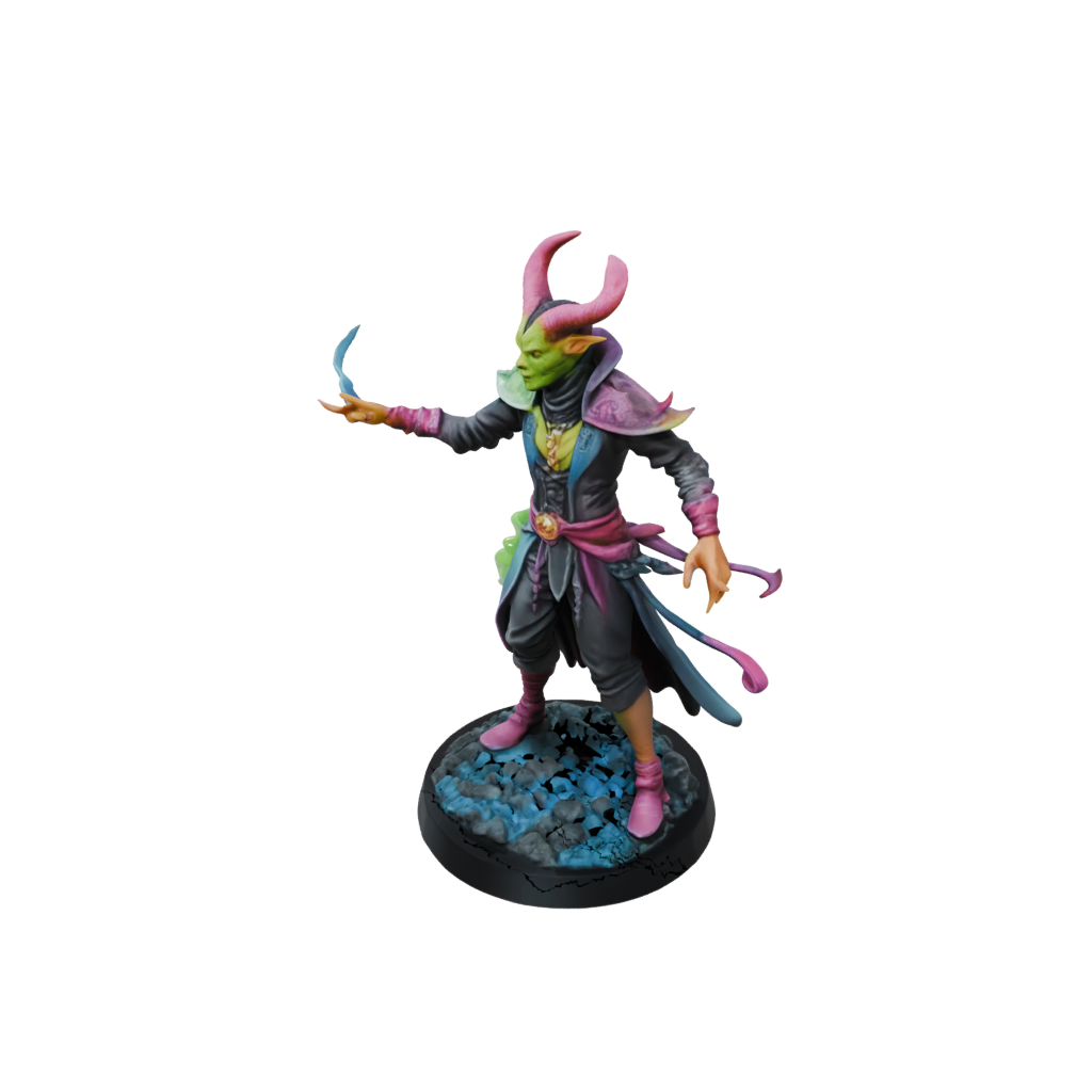 Neon Tiefling Warlock