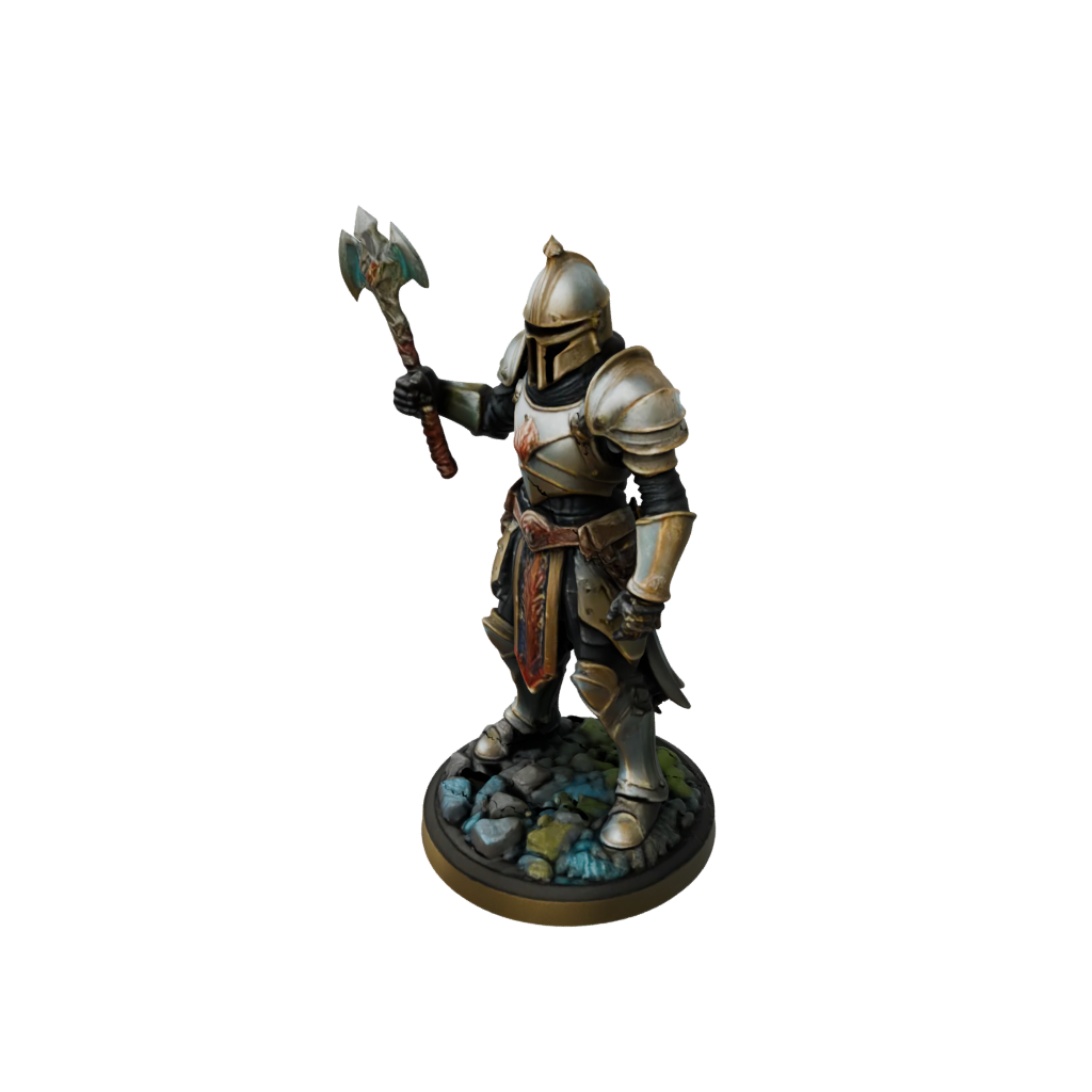 Neon Armored Paladin With War Maul