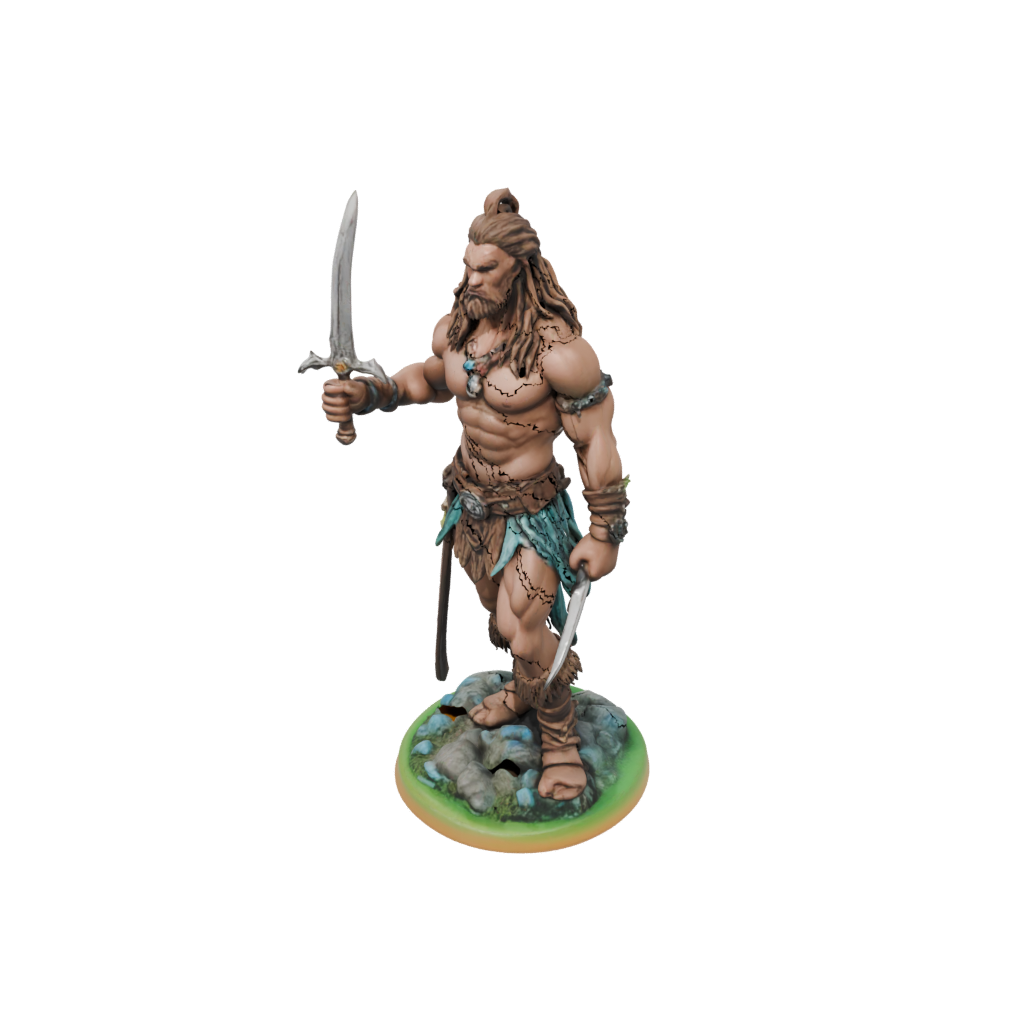 Neon Barbarian With Greatsword