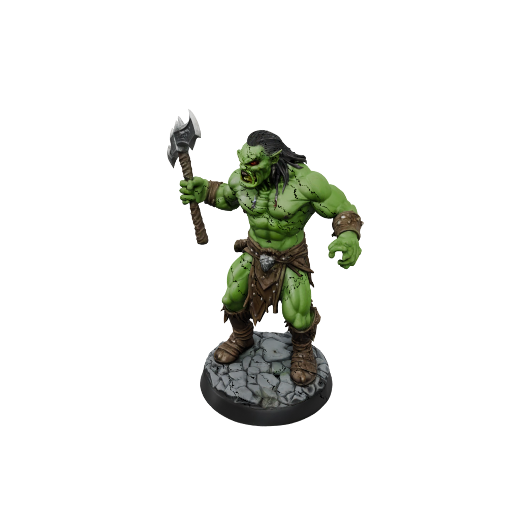 Neon Half-Orc Berserker