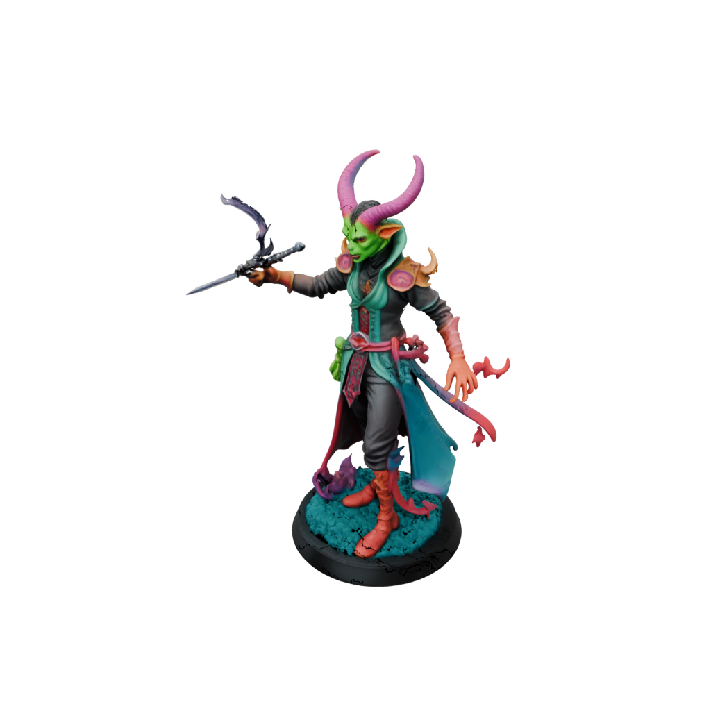 Neon Tiefling Warlock