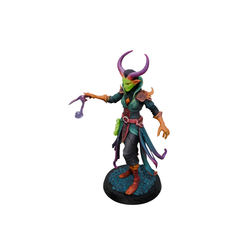 Neon Tiefling Warlock