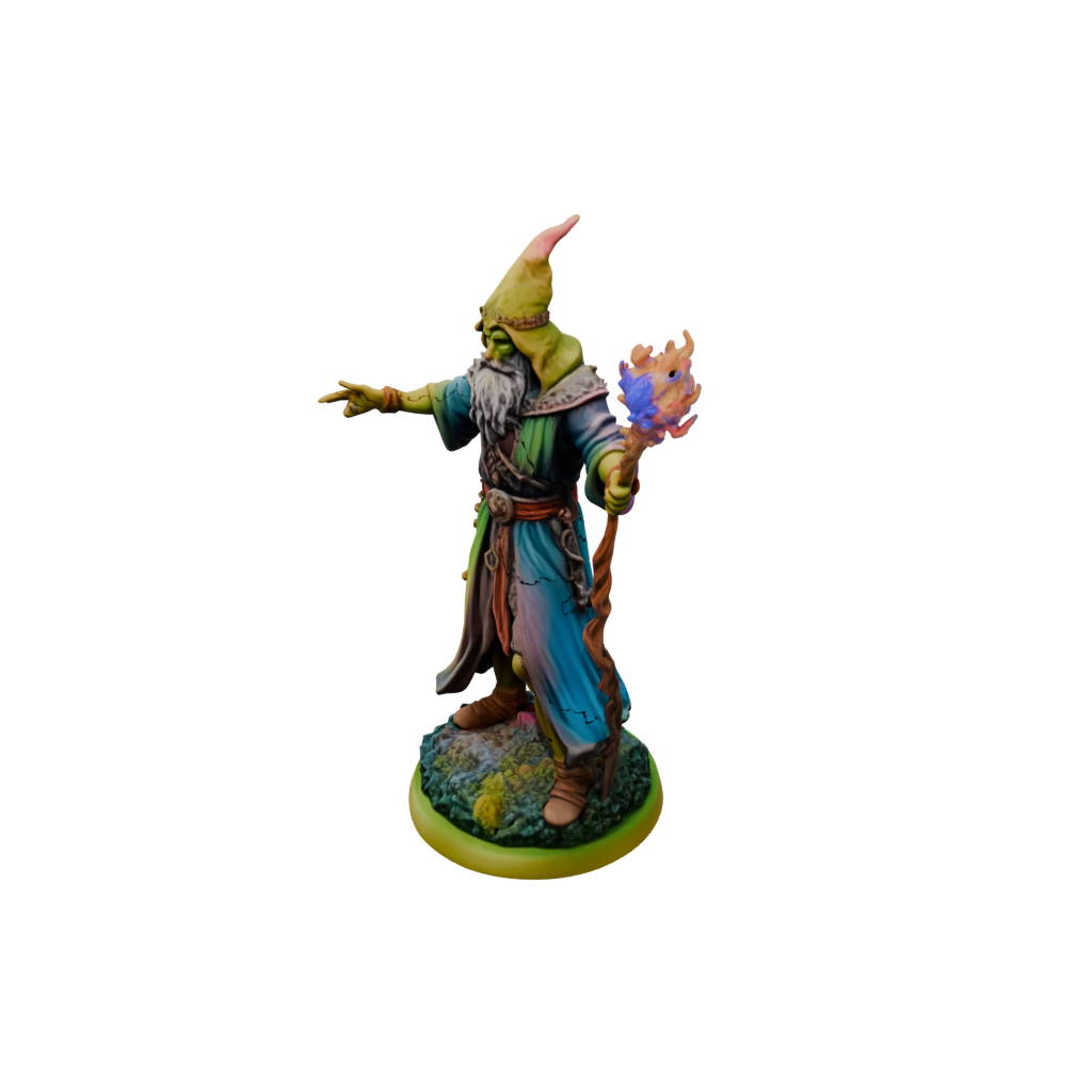 Neon Battle Wizard With Staff