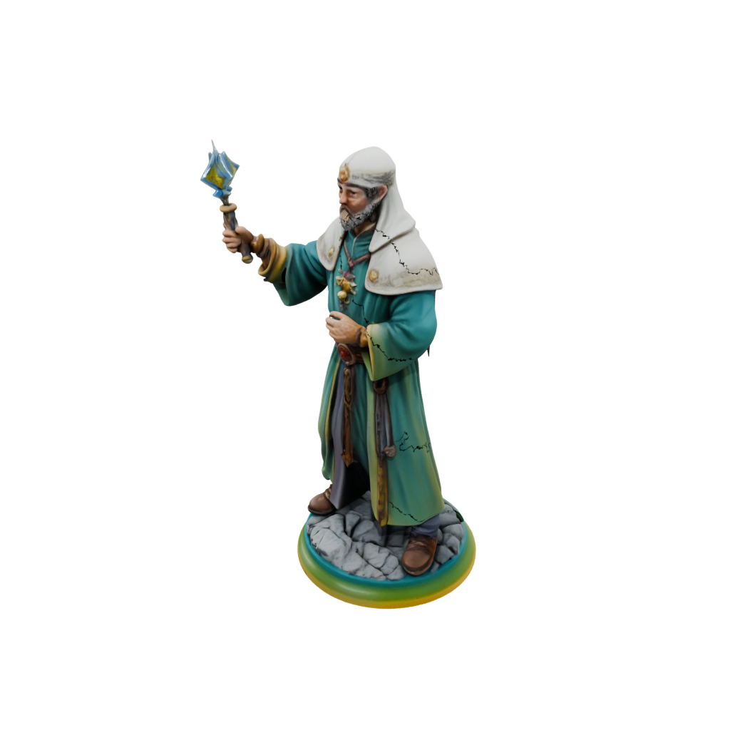 Neon Cleric Priest With Mace