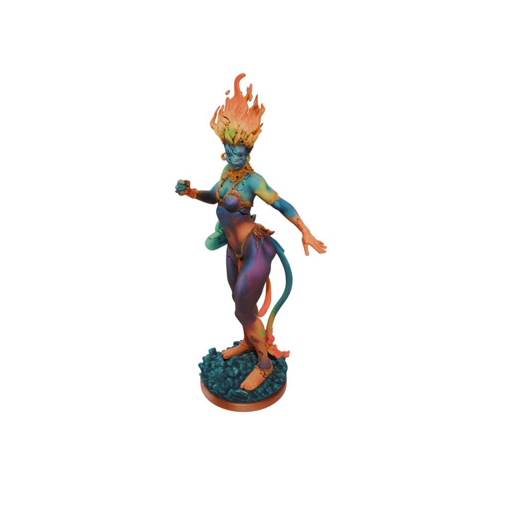 Neon Fire Genie Efreet