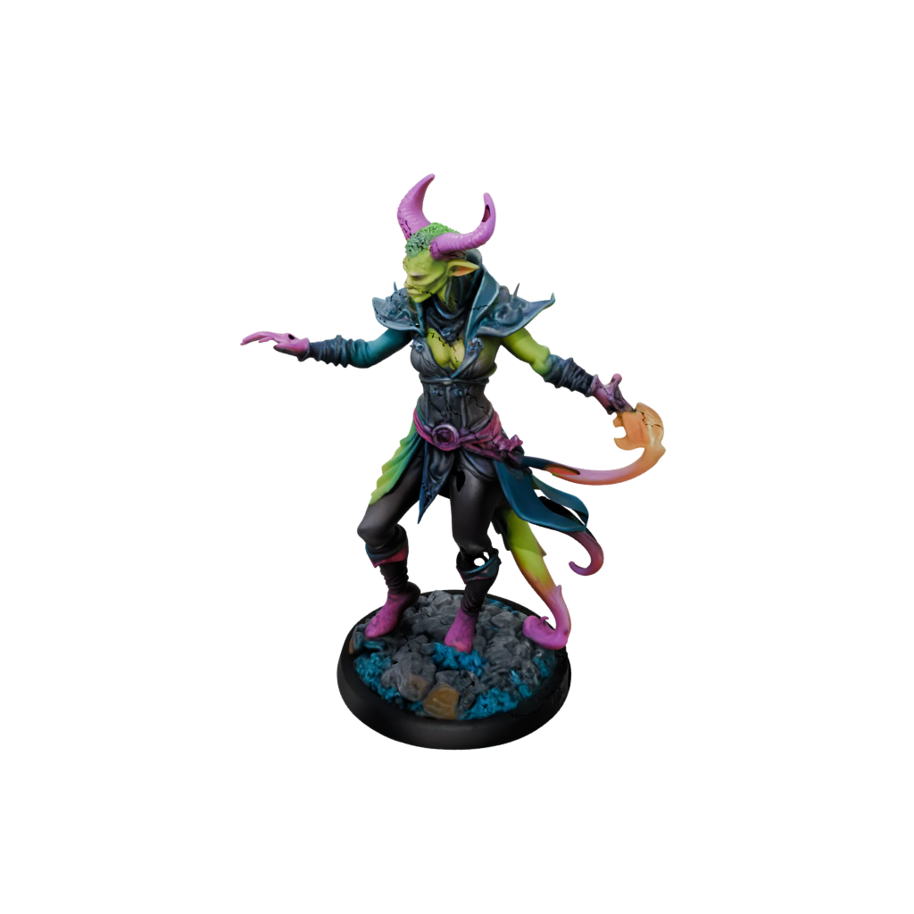 Neon Tiefling Warlock