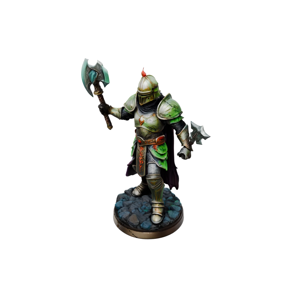 Neon Armored Paladin With War Maul