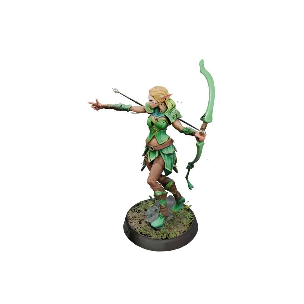 Neon Elven Ranger Archer