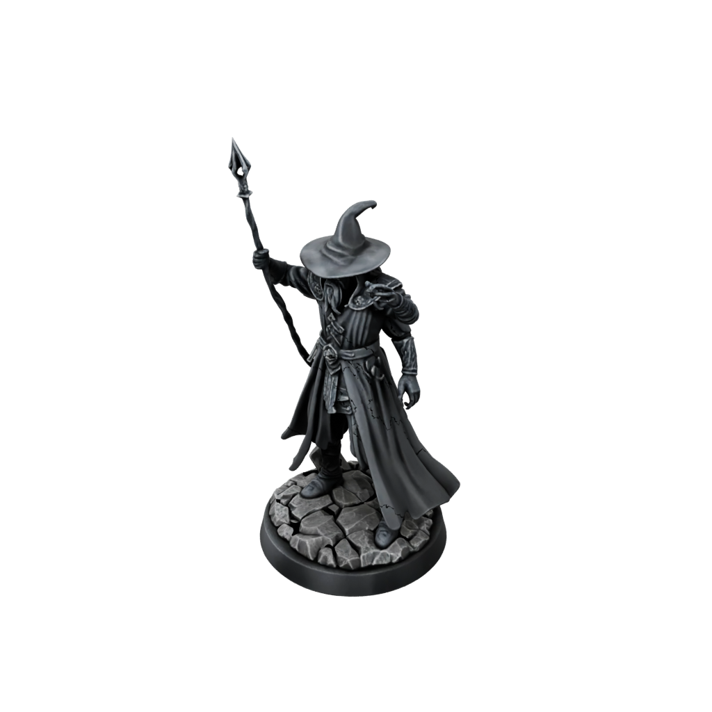 Obsidian Battle Wizard With Staff