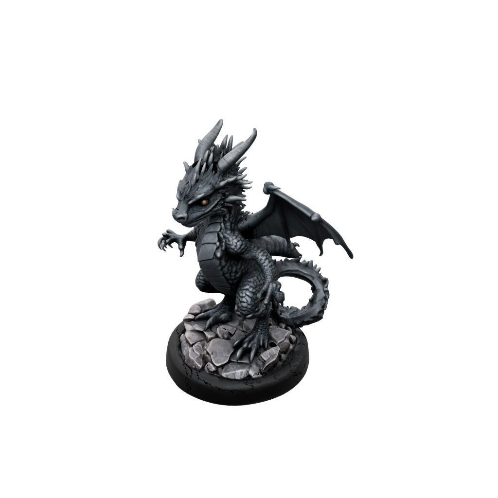 Obsidian Young Dragon Wyrmling