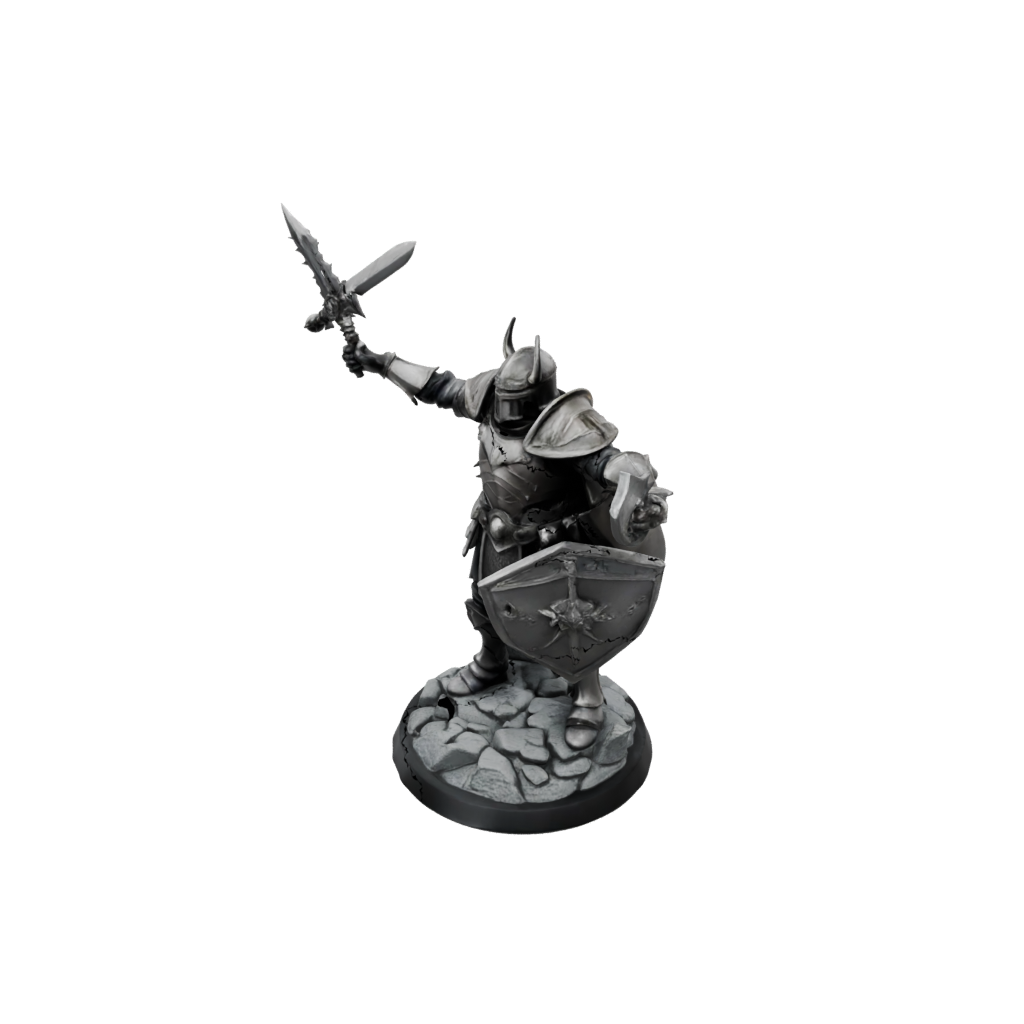 Obsidian Armored Paladin With War Maul