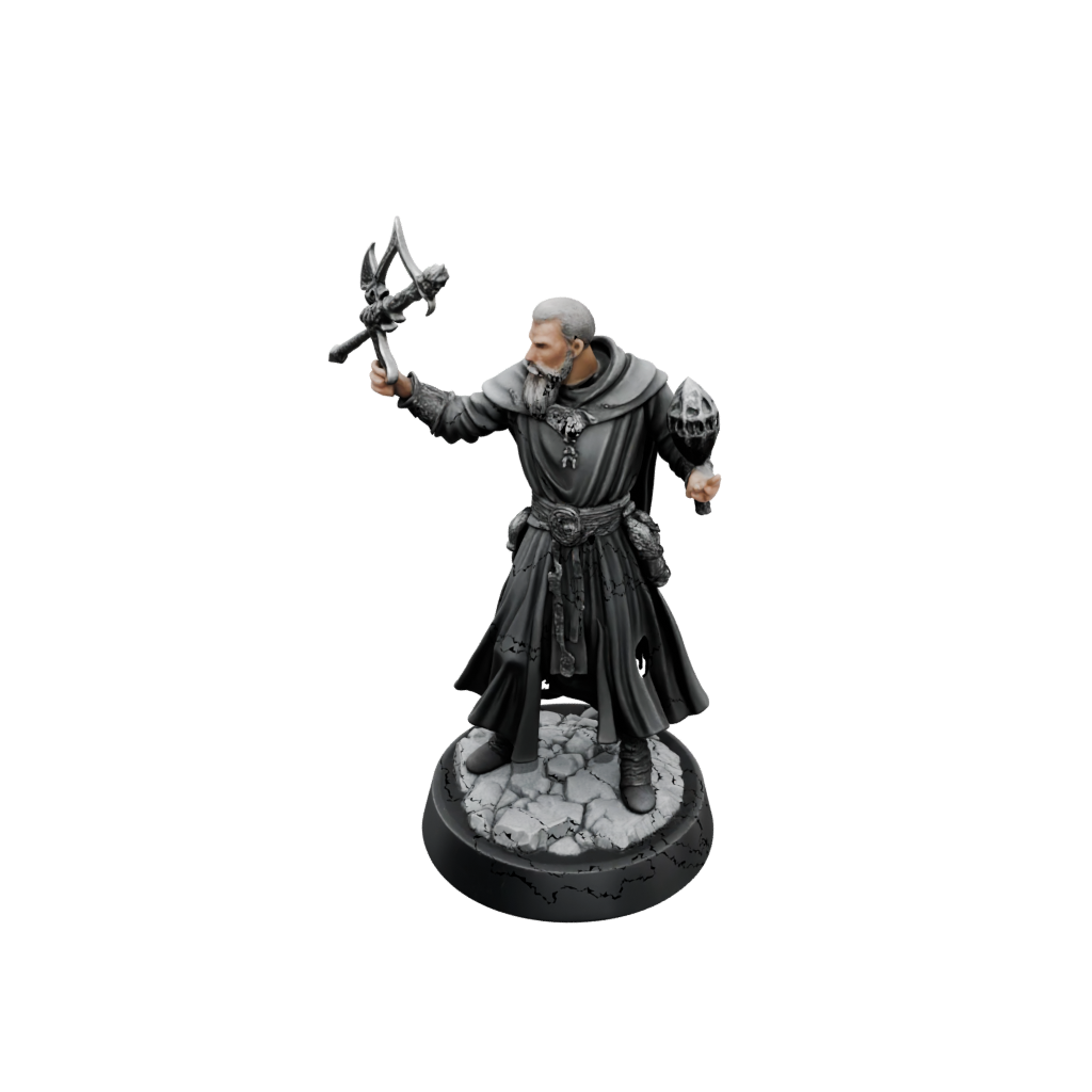 Obsidian Cleric Priest With Mace