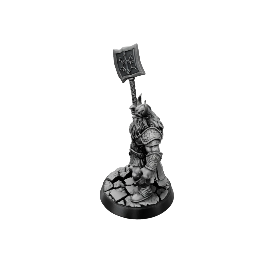 Obsidian Dwarf Warrior With Battleaxe