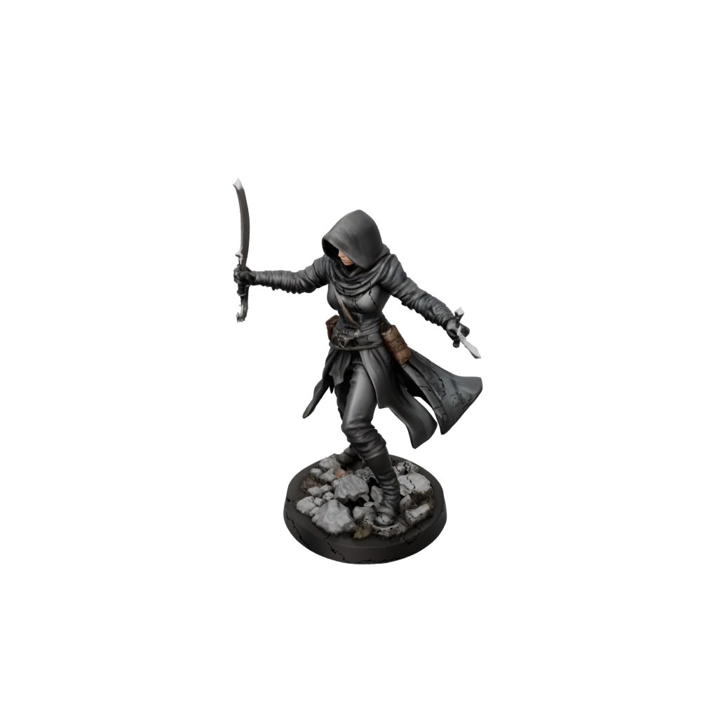 Obsidian Hooded Rogue With Daggers