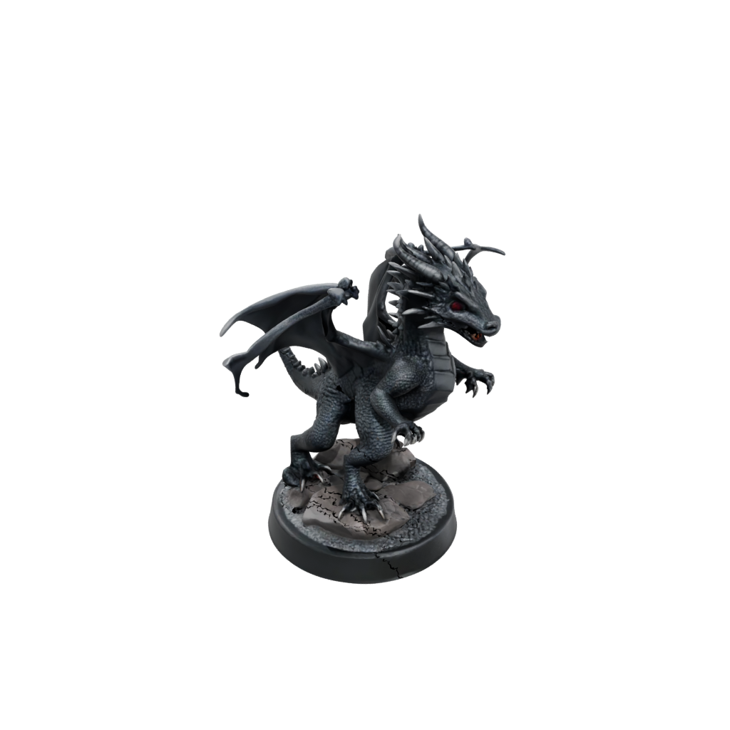 Obsidian Young Dragon Wyrmling