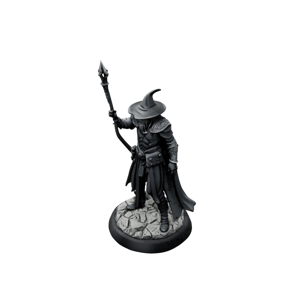 Obsidian Battle Wizard With Staff