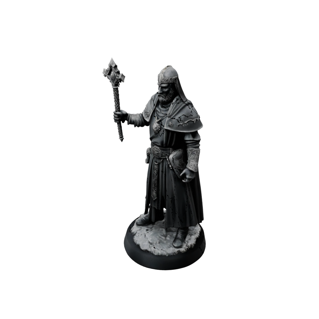 Obsidian Cleric Priest With Mace