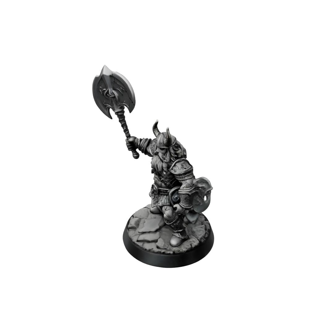 Obsidian Dwarf Warrior With Battleaxe