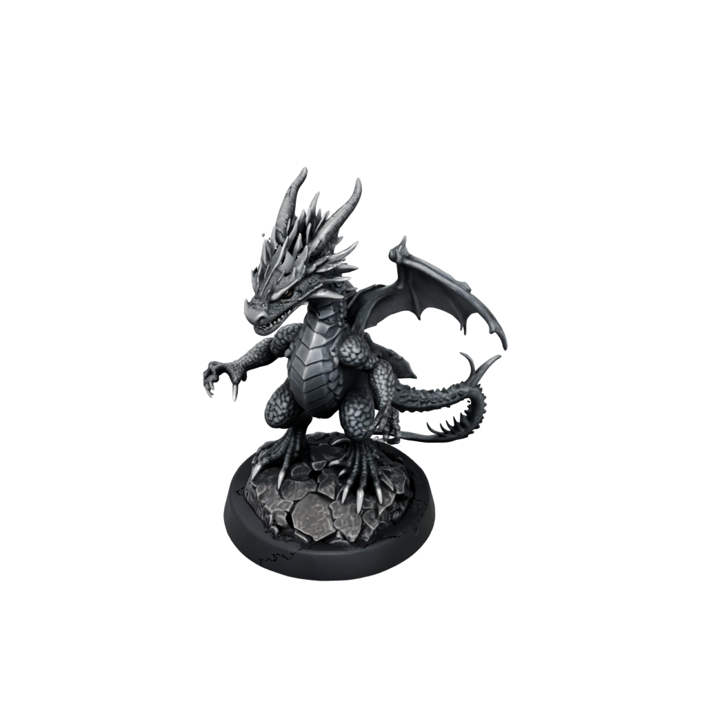 Obsidian Young Dragon Wyrmling