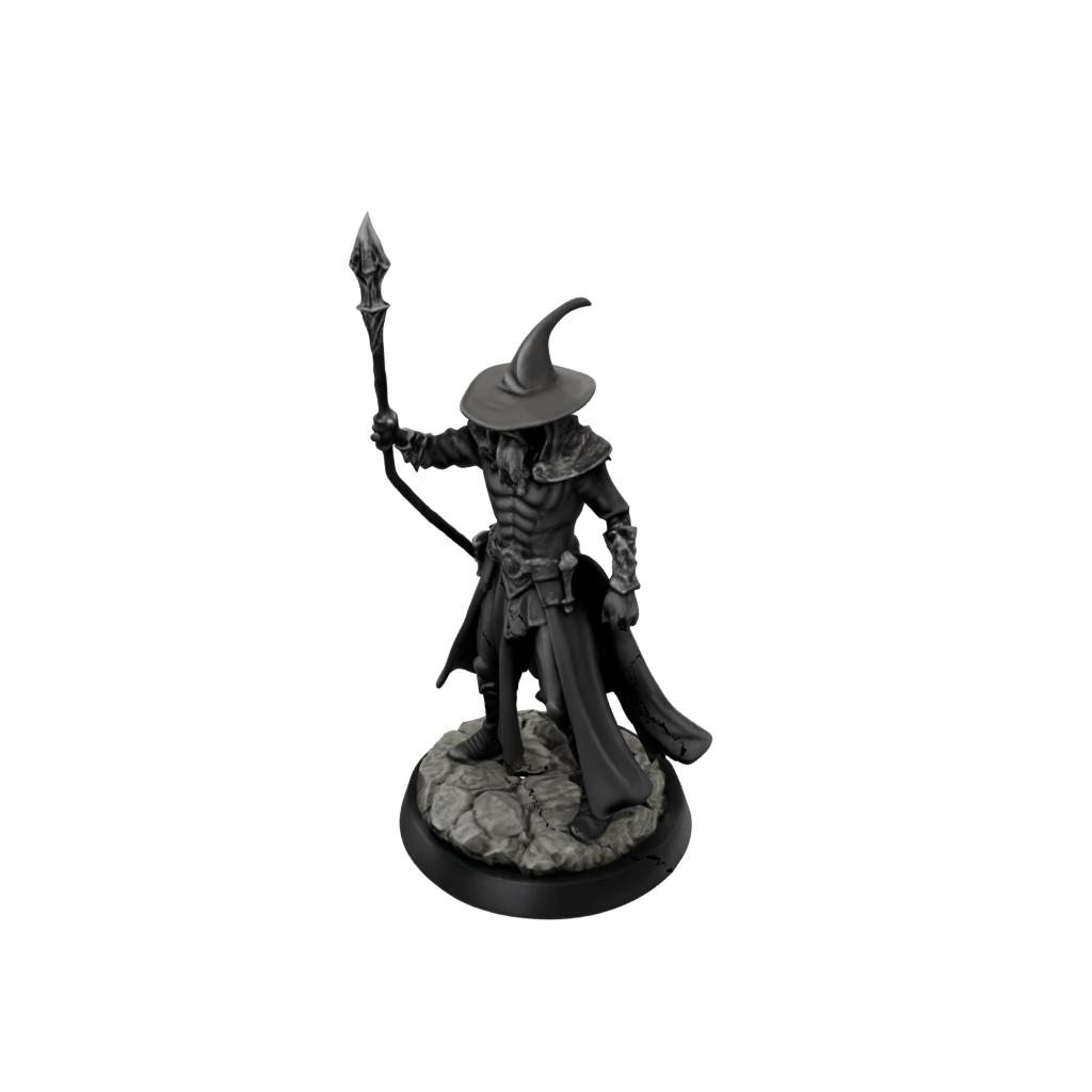 Obsidian Battle Wizard With Staff