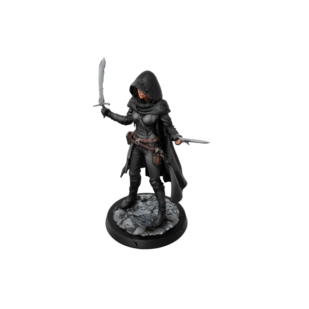 Obsidian Hooded Rogue With Daggers
