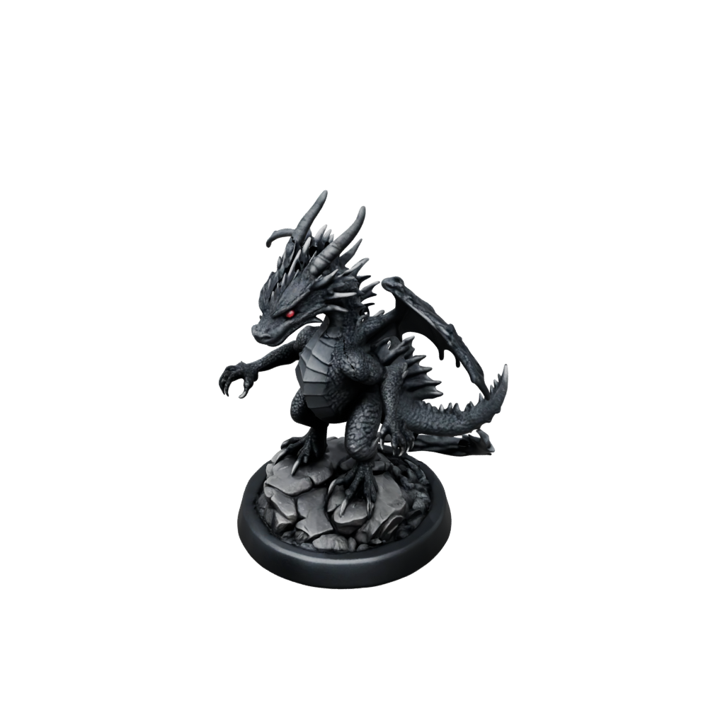 Obsidian Young Dragon Wyrmling