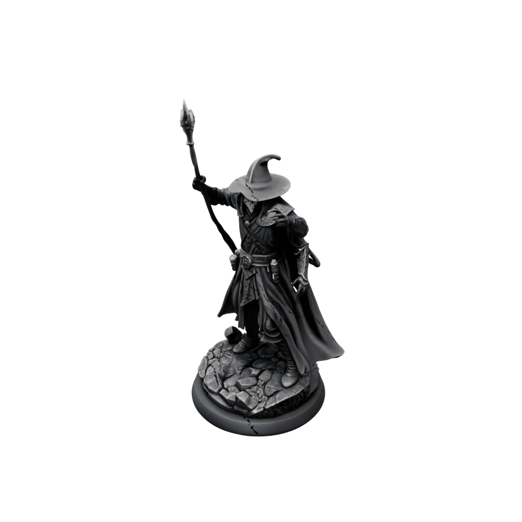 Obsidian Battle Wizard With Staff