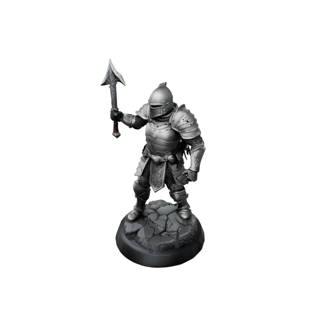 Obsidian Armored Paladin With War Maul