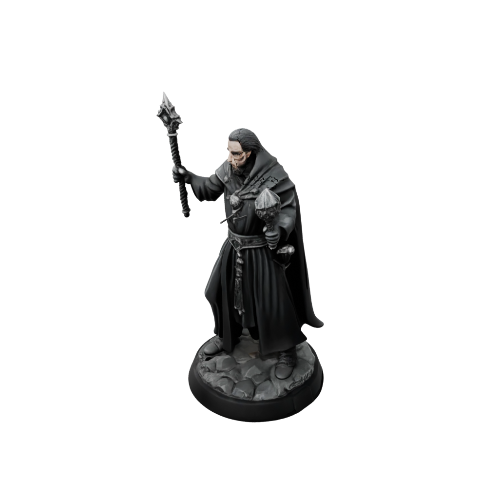 Obsidian Cleric Priest With Mace