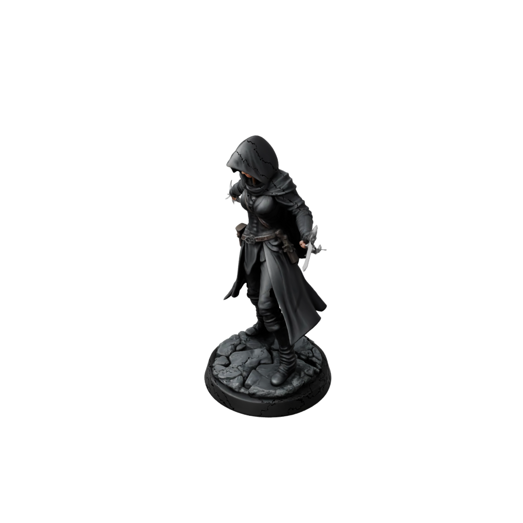 Obsidian Hooded Rogue With Daggers