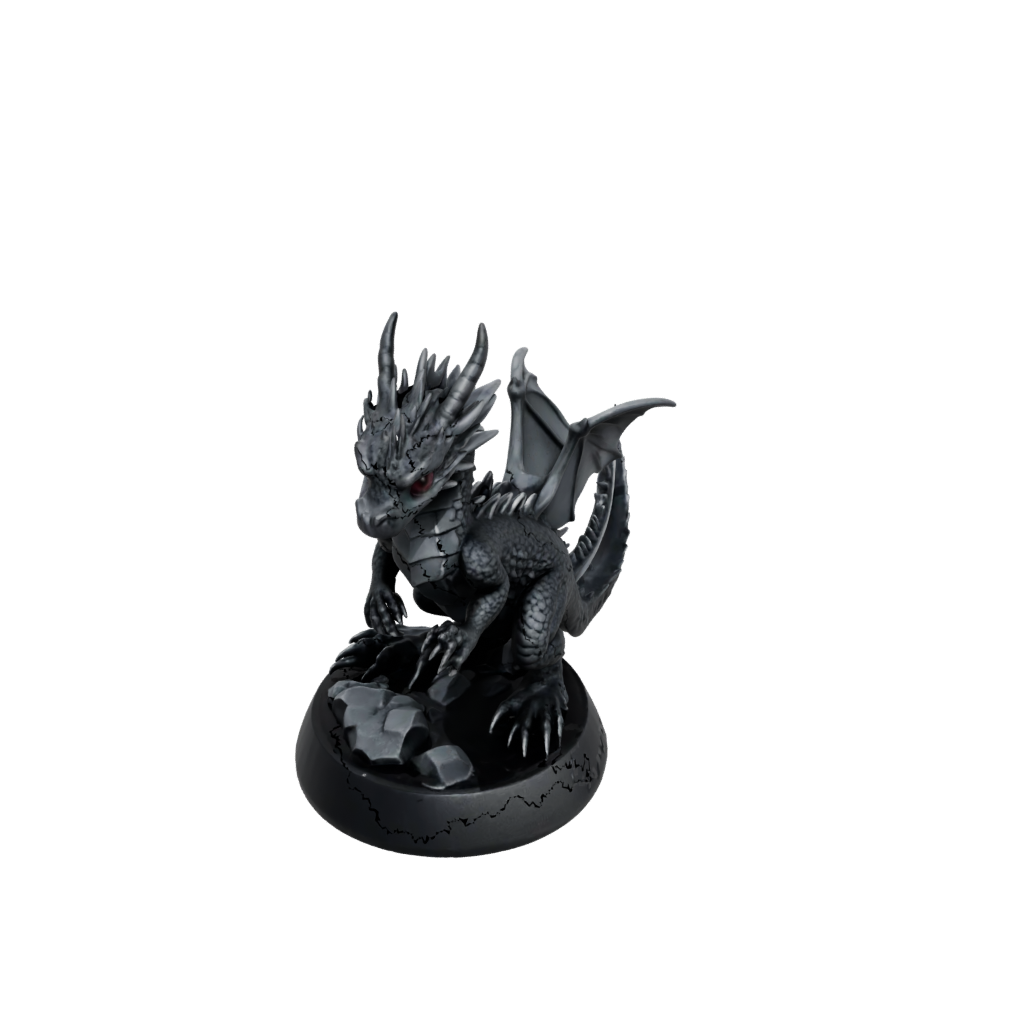 Obsidian Young Dragon Wyrmling