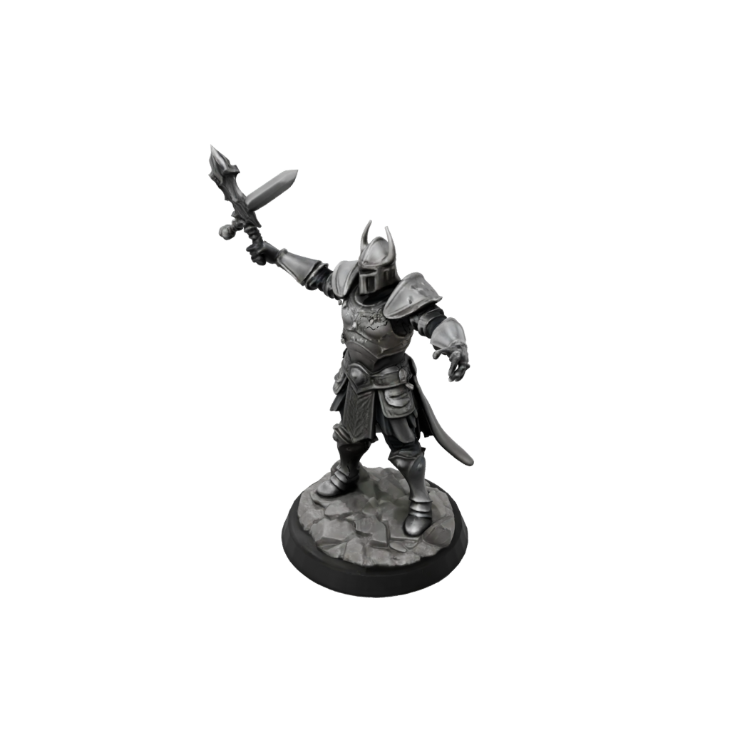 Obsidian Armored Paladin With War Maul
