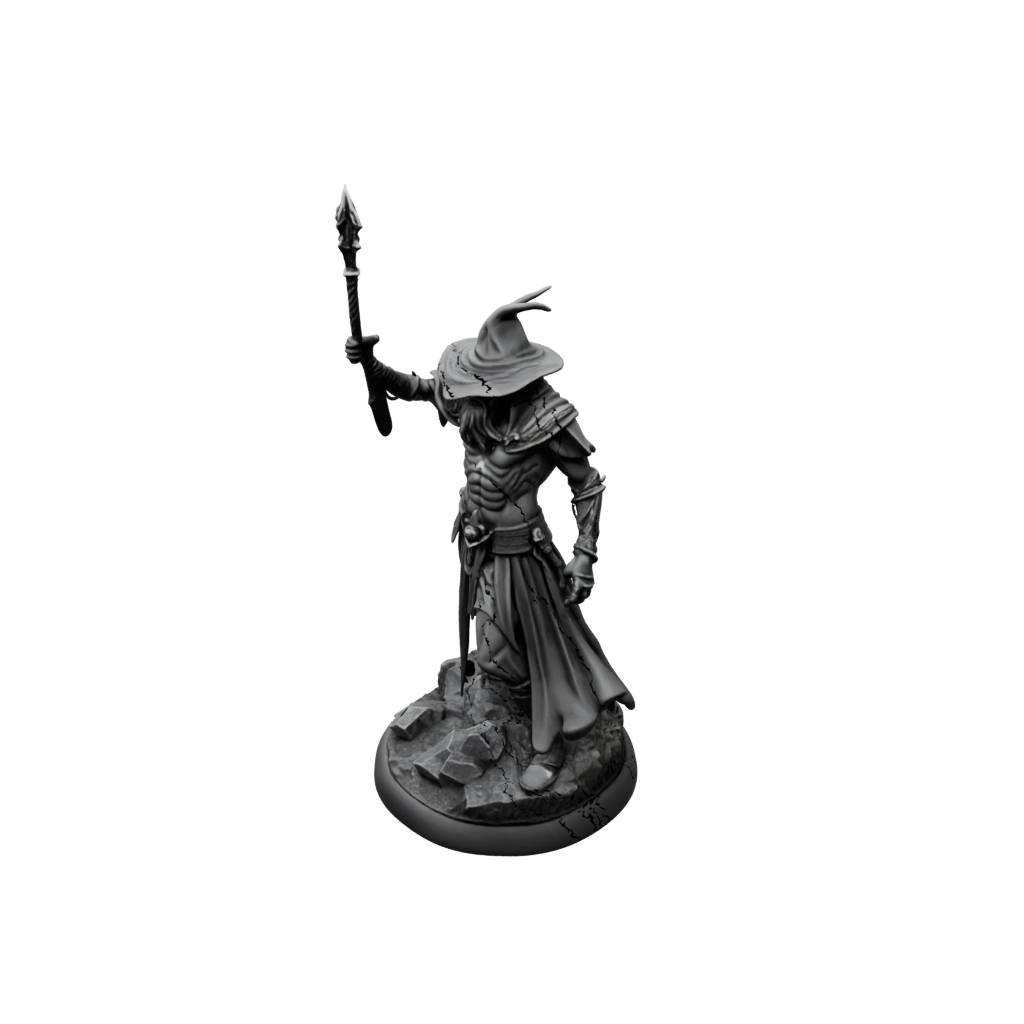 Obsidian Battle Wizard With Staff