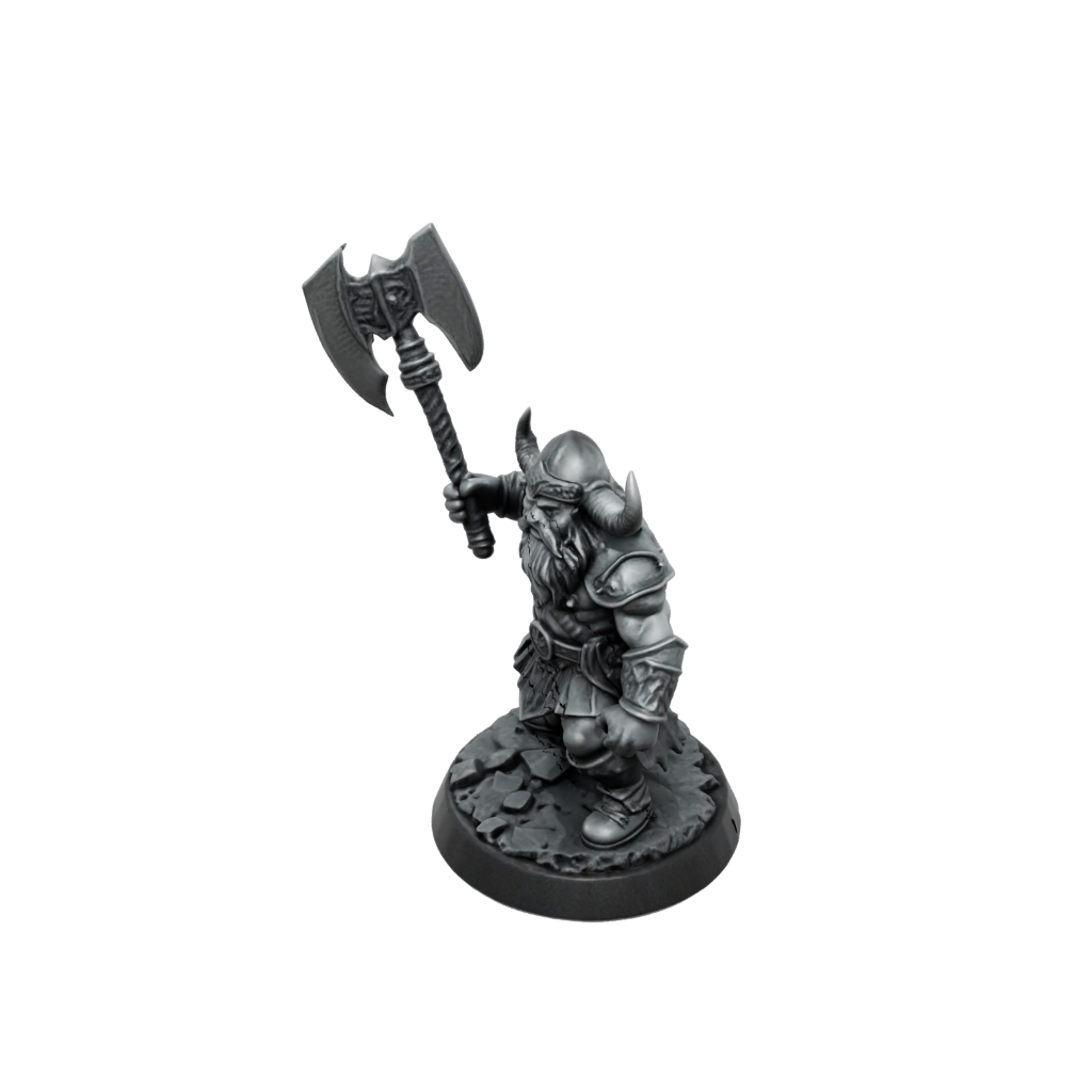 Obsidian Dwarf Warrior With Battleaxe