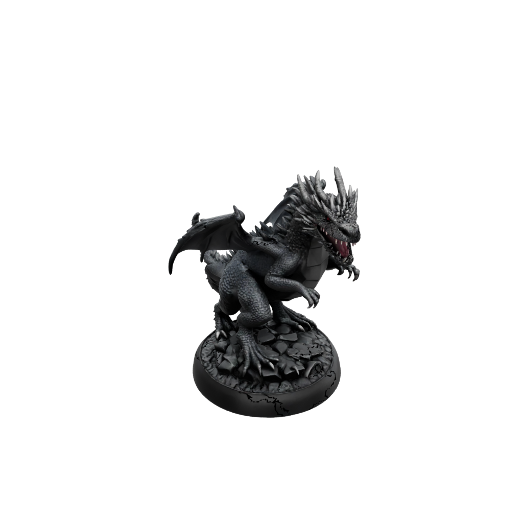 Obsidian Young Dragon Wyrmling